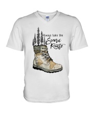 Always Take The Scenic Route V-Neck T-Shirt tile