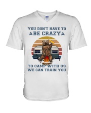 You Dont Have To Be Crazy V-Neck T-Shirt tile