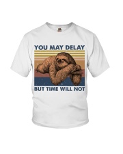 You May Delay Funny Sloth Youth T-Shirt thumbnail