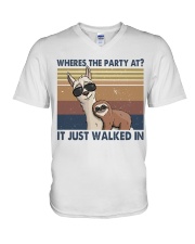 Where The Party At V-Neck T-Shirt tile
