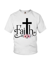 Faith Pink FLower Youth T-Shirt thumbnail
