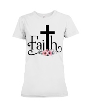Faith Pink FLower Premium Fit Ladies Tee thumbnail
