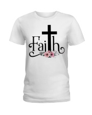 Faith Pink FLower Ladies T-Shirt thumbnail
