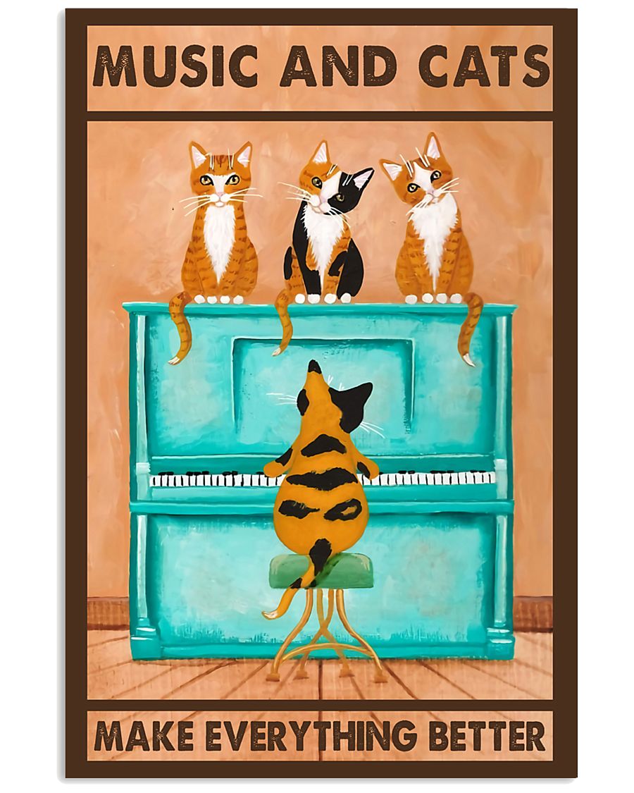 Music And Cats 11x17 Poster
