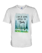I Am At Home Among The Trees V-Neck T-Shirt tile