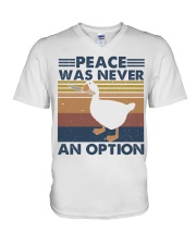 Peace Was Never An Option V-Neck T-Shirt tile