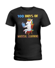 100th Day of School Unicorn Teacher with Boo Ladies T-Shirt thumbnail