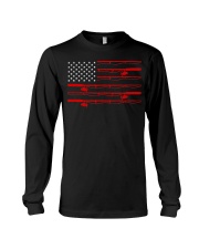 American Flag Fishing Rod Reel Pole Fishers Long Sleeve Tee thumbnail
