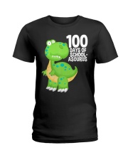 100 Days Of School Asurus Dinosaurs Teachers Ladies T-Shirt thumbnail