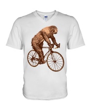 Sloth Biking V-Neck T-Shirt thumbnail