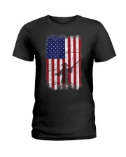 American Flag Fishing Shirt Fly Fishermen Sh Ladies T-Shirt thumbnail