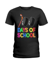 100 Days of School Hockey Puck Stick Funny T Ladies T-Shirt thumbnail
