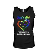Sign Language Love Girl Unisex Tank tile