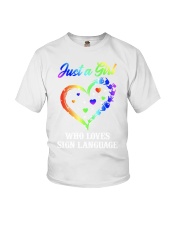 Sign Language Love Girl Youth T-Shirt tile