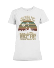 Thankgiving Turkey Drop Premium Fit Ladies Tee tile