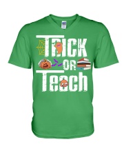 Teacher Or Trick V-Neck T-Shirt tile