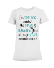 Kindergarten Teacher Smiling Premium Fit Ladies Tee tile