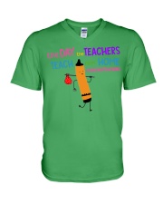 Teacher Teach Home V-Neck T-Shirt tile