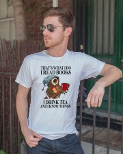 Book Drink Tea Classic T-Shirt lifestyle-mens-crewneck-front-2