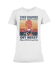 Speech Pathologist Get Messy Premium Fit Ladies Tee tile