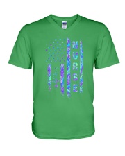 Nurse Flag USA V-Neck T-Shirt tile