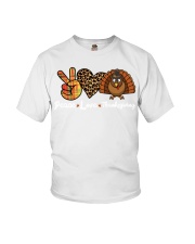 Thanksgiving Peace Love Youth T-Shirt tile