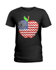 Teacher Apple 4th July Ladies T-Shirt tile
