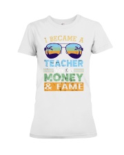 Teacher Money Fame Premium Fit Ladies Tee tile