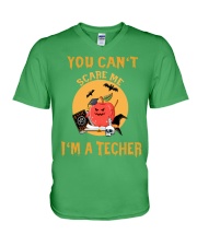 Teacher You Cant Scare V-Neck T-Shirt tile