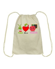 Teacher Peace Love Drawstring Bag tile