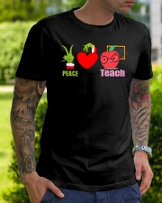 Teacher Peace Love Classic T-Shirt lifestyle-mens-crewneck-front-7