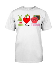 Teacher Peace Love Premium Fit Mens Tee tile