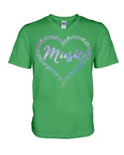 Music Heart Love V-Neck T-Shirt tile