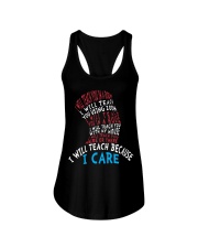 Teacher Because I Care Ladies Flowy Tank tile