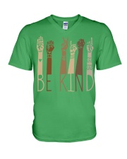 Sign language be kind V-Neck T-Shirt tile