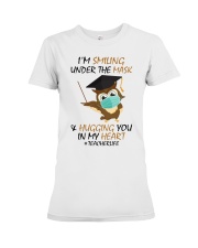 Teacher Smiling mask Premium Fit Ladies Tee tile