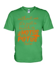 Teacher Hotus V-Neck T-Shirt tile