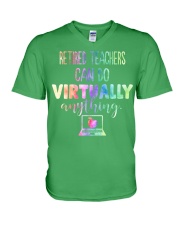 Retired teachers Can Do Virtually V-Neck T-Shirt tile