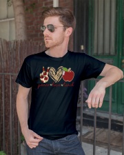 Teacher Peace Love Classic T-Shirt lifestyle-mens-crewneck-front-2