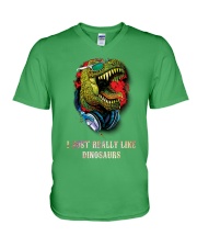 Dinosaurs Really Like V-Neck T-Shirt tile