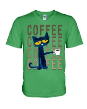 Peter Cat With Coffee V-Neck T-Shirt tile