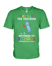 Teacher Returned To School V-Neck T-Shirt tile