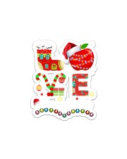 Reading Teacher Life Christmas Sticker tile
