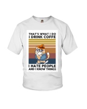 Cat Drink Coffe Youth T-Shirt tile