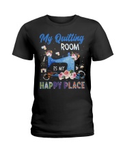 Quilting Happy Place Ladies T-Shirt tile