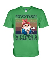 Nurse Cat Lady V-Neck T-Shirt tile
