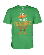 Teacher Turkey V-Neck T-Shirt tile