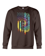 Nurse Live Love Flag Crewneck Sweatshirt tile