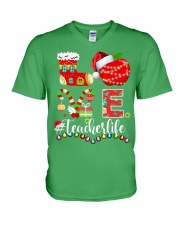 Teacher Life Christmas V-Neck T-Shirt tile
