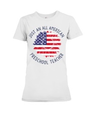 Preschool Teacher American Premium Fit Ladies Tee tile